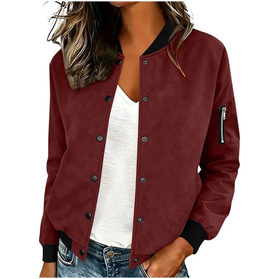 Diufon Womens Button Front Cropped Jackets Long Sleeve Cargo Tops Casual Outerwear Coat Fall Winter Fashion Barn Jacket