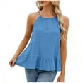 thumbnail image 1 of Diufon Womens Camisole Summer Sleeveless Cotton Linen Ruffle Hem Tops Spring Lightweight Loose Tank Tops, 1 of 9