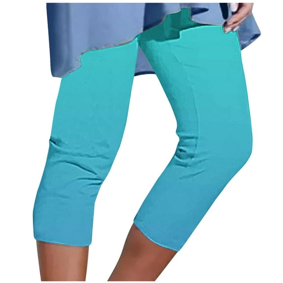 Diufon Womens Capris Pants Comfortable Yoga Pants Summer Casual Solid Color Plus Size Pants