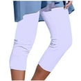 thumbnail image 1 of Diufon Womens Capris Pants Comfortable Yoga Pants Summer Casual Solid Color Plus Size Pants, 1 of 5