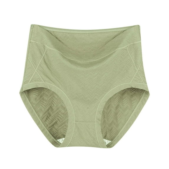 Diufon Womens Cotton Brief High Waist Full Coverage Underwear Plus Size Solid Color Panties