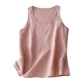 thumbnail image 1 of Diufon Womens Cotton Linen Tank Tops Round Neck Sleeveless Tops Summer Solid Color Vest, 1 of 7