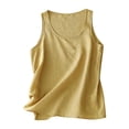 thumbnail image 1 of Diufon Womens Cotton Linen Tank Tops Round Neck Sleeveless Tops Summer Solid Color Vest, 1 of 7