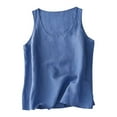 thumbnail image 1 of Diufon Womens Cotton Linen Tank Tops Round Neck Sleeveless Tops Summer Solid Color Vest, 1 of 7