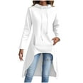 thumbnail image 1 of Diufon Womens Drawstring Hoodies Irregular Hem Sweatshirts Long Sleeve Pullover Tops with Pockets, 1 of 7