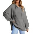 thumbnail image 1 of Diufon Womens Drawstring Hoodies Tops Solid Color Sweatshirts Long Sleeve Pullover Tops with Pockets, 1 of 3