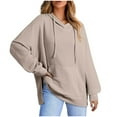 thumbnail image 1 of Diufon Womens Drawstring Hoodies Tops Solid Color Sweatshirts Long Sleeve Pullover Tops with Pockets, 1 of 3