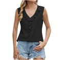 thumbnail image 1 of Diufon Womens Dressy Tank Tops Summer Ruffle V Neck Sleeveless Shirts Business Casual Blouses for Office Work, 1 of 5