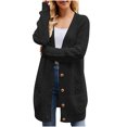 thumbnail image 1 of Diufon Womens Fall Cardigans Solid Color Comfortable Sweaters Long Sleeve Button Overcoat, 1 of 4