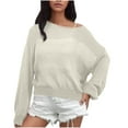 thumbnail image 1 of Diufon Womens Hollow out Tops Fall Casual Solid Color Blouses Round Neck Long Sleeve Pullover Tops, 1 of 4