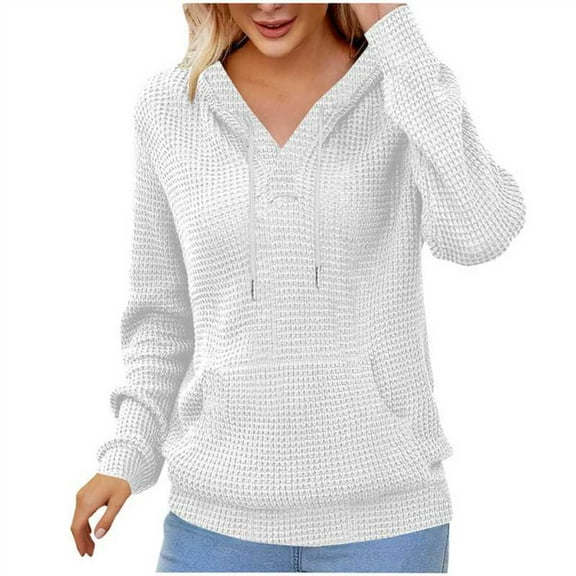 Diufon Womens Hoodies Casual Long Sleeve Drawstring Pullover Tops Loose Hooded Sweatshirts with Pockets