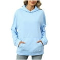thumbnail image 1 of Diufon Womens Hoodies Tops Solid Color Pullover Tops Long Sleeve Sweatshirts with Pockets, 1 of 5