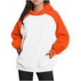 thumbnail image 1 of Diufon Womens Hoodies Tops Trendy Color Block Tops Long Sleeve Plus Size Sweatshirts with Pockets, 1 of 4