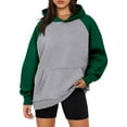 thumbnail image 1 of Diufon Womens Hoodies Tops Trendy Color Block Tops Long Sleeve Sweatshirts with Pockets, 1 of 5