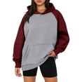 thumbnail image 1 of Diufon Womens Hoodies Tops Trendy Color Block Tops Long Sleeve Sweatshirts with Pockets, 1 of 6