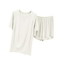 thumbnail image 1 of Diufon Womens Loungewear Sets Round Neck Short Sleeve Tees Elastic Waist Shorts Pajama Sets, 1 of 5