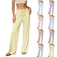 thumbnail image 1 of Diufon Womens Pajama Pants Striped Wide Leg Loose Soft Modal Sleepwear Drawstring Sleep Pants for Homewear & Outdoor, 1 of 8