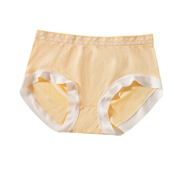 Diufon Womens Panties Elastic High Waist Soft Underpants Solid Color Full Coverage Brief