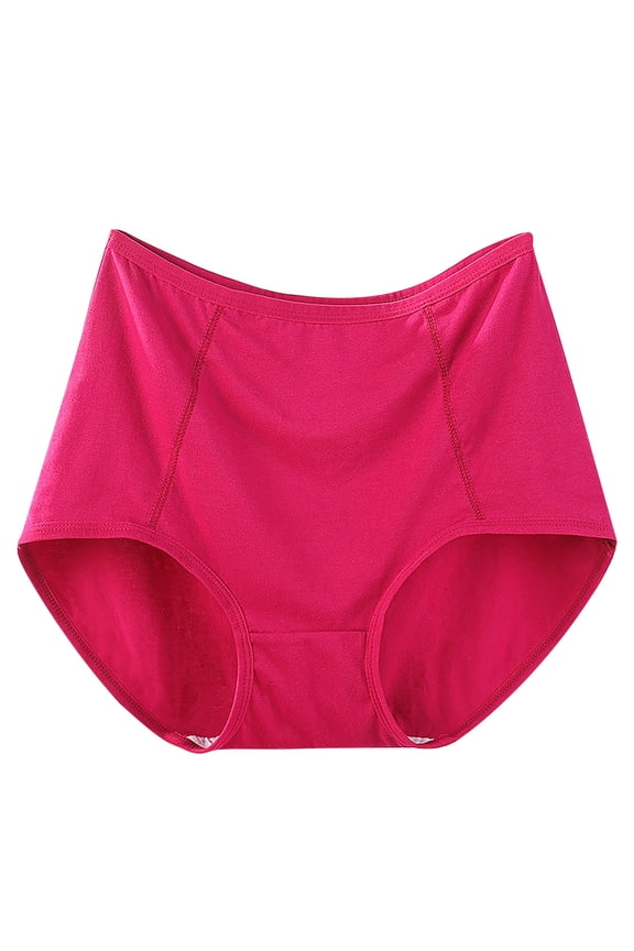 Womens Plus Size Lace Underwear High Waisted Briefs Solid Color Flattering-Cozy Cotton Panties