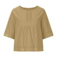 thumbnail image 1 of Diufon Womens Plus Size Tops Round Neck Half Sleeve Tees Casual Solid Color Hollow out T-Shirts, 1 of 7