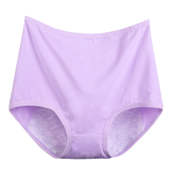 Diufon Womens Plus Size Underwear High Waist Full Coverage Briefs Solid Color Breathable Cotton Panties