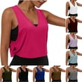 thumbnail image 1 of Diufon Athletic Tank Tops for Women Casual Sleeveless V Neck Yoga Gym Sport Crop Tops Side Knot Cut-Out Blouses, 1 of 10