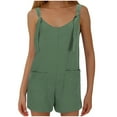 thumbnail image 1 of Diufon Womens Shorts Bodysuits Round Neck Sleeveless Playsuits Plus Size Rompers with Pockets, 1 of 5
