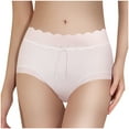 thumbnail image 1 of Diufon Womens Silk Brief Elastic High Waist Bow Underpants Solid Color Full Coverage Panties, 1 of 6