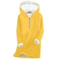 thumbnail image 1 of Diufon Womens Thermal Hoodie Tops Fall Winter Fleece Lined Thickened Warm Pullover Long Sleeve Quarter Zip Blouses, 1 of 3