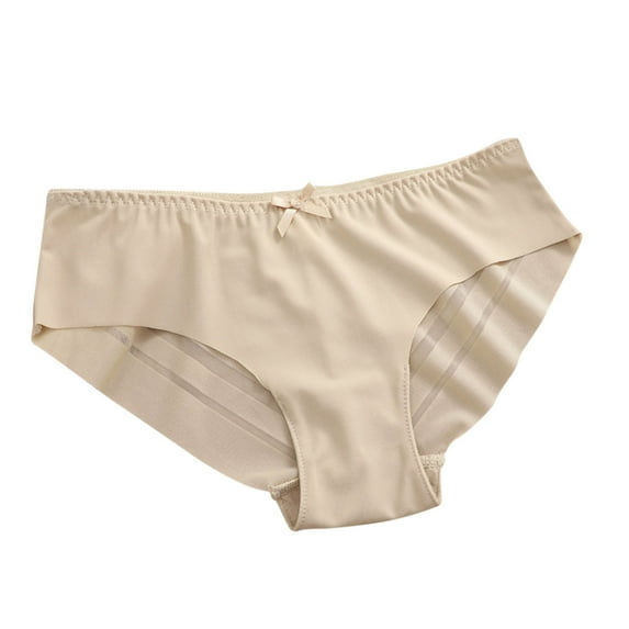 Diufon Womens Underpant Solid Color Half Coverage Soft Brief Elastic Bow Waist Panties