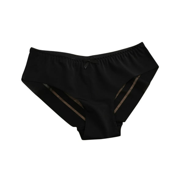 Diufon Womens Underpant Solid Color Half Coverage Soft Brief Elastic Bow Waist Panties