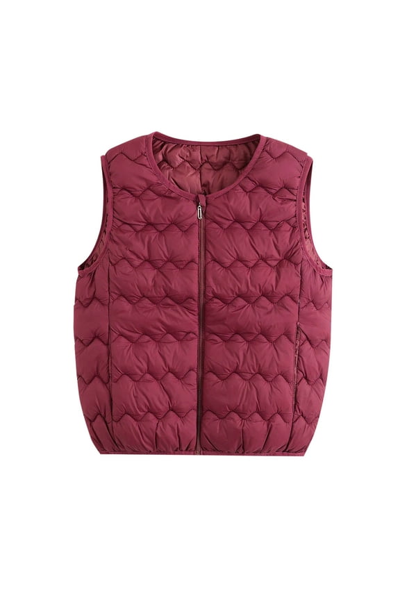 Womens Vests Outerwear Sleeveless Plus Size Loose Zip Up Jackets Fall Fashion Winter Warm Waistcoat