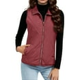 thumbnail image 1 of Diufon Womens Vests Padded Lightweight Sleeveless Vest Fall Winter Full Zip Outerwear Vests with Pockets, 1 of 9