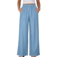 thumbnail image 1 of Diufon Womens Wide Leg Pants High Waisted Elastic Casual Loose Pant Lightweight Denim-like Trousers with Pockets, 1 of 9