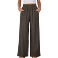 thumbnail image 1 of Diufon Womens Wide Leg Pants High Waisted Elastic Casual Loose Pant Lightweight Denim-like Trousers with Pockets, 1 of 9