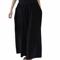 thumbnail image 1 of Diufon Womens Wide Leg Pants Solid Color Casual Loose Pants Elastic Waist Lounge Pants with Pockets, 1 of 2