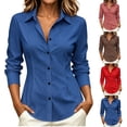 thumbnail image 1 of Diufon Wrinkle-Free Dress Shirts for Women Long Sleeve Button Down Collared Shirt Business Office Work Blouses, 1 of 6