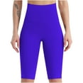 thumbnail image 1 of Diufon Yoga Knee Length Pant for Women Solid Color High Waisted Half Trouser Stretch Butt-Lifting Pants (Large, Blue), 1 of 7