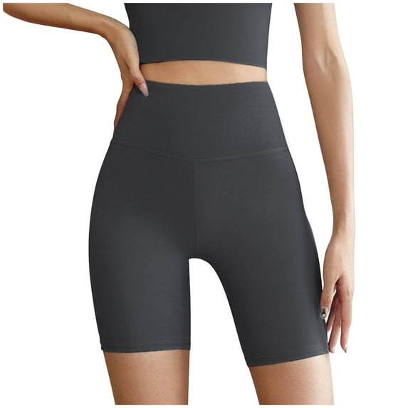 Diufon Yoga Shorts for Women Elastic High Waist Seamless Biker Gym Shorts Casual Solid Color Running Leggings