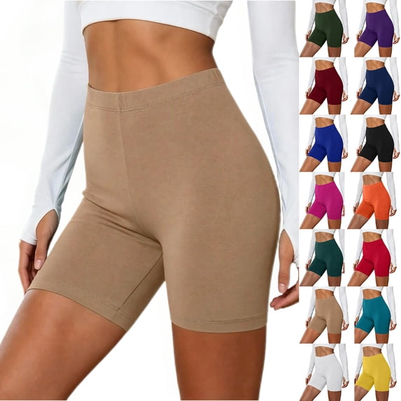 Diufon Yoga Shorts for Women Elastic High Waist Seamless Gym Shorts Casual Running Shorts for Under Dresses