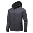 thumbnail image 1 of Diufon Zip Up Windproof Jackets for Men Long Sleeve Hooded Tops Casual Outdoor Fall Winter Jackets with Zipper Pockets, 1 of 5