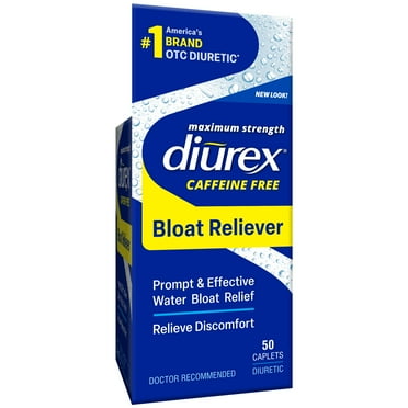 Diurex Caffeine Free Water Pills, Maximum Strength Caffeine Free Diuretic, 50 Count