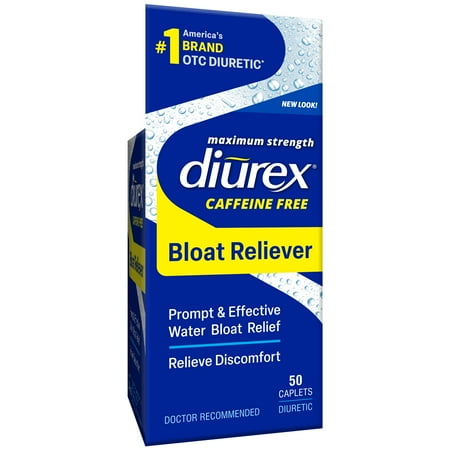 Diurex Caffeine Free Water Pills, Maximum Strength Caffeine Free Diuretic, 50 Count