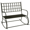 thumbnail image 1 of Diva At Home 41" Distressed Black Curvy Swing Legs Rocking Bench with Square Holes, 1 of 1