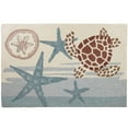 Diva At Home Pack of 3 Nautical Turtle Hand Hooked Rectangular Door