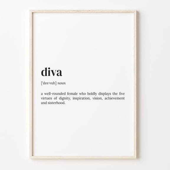 Diva Definition Quote Wall Art, Unframed Canvas