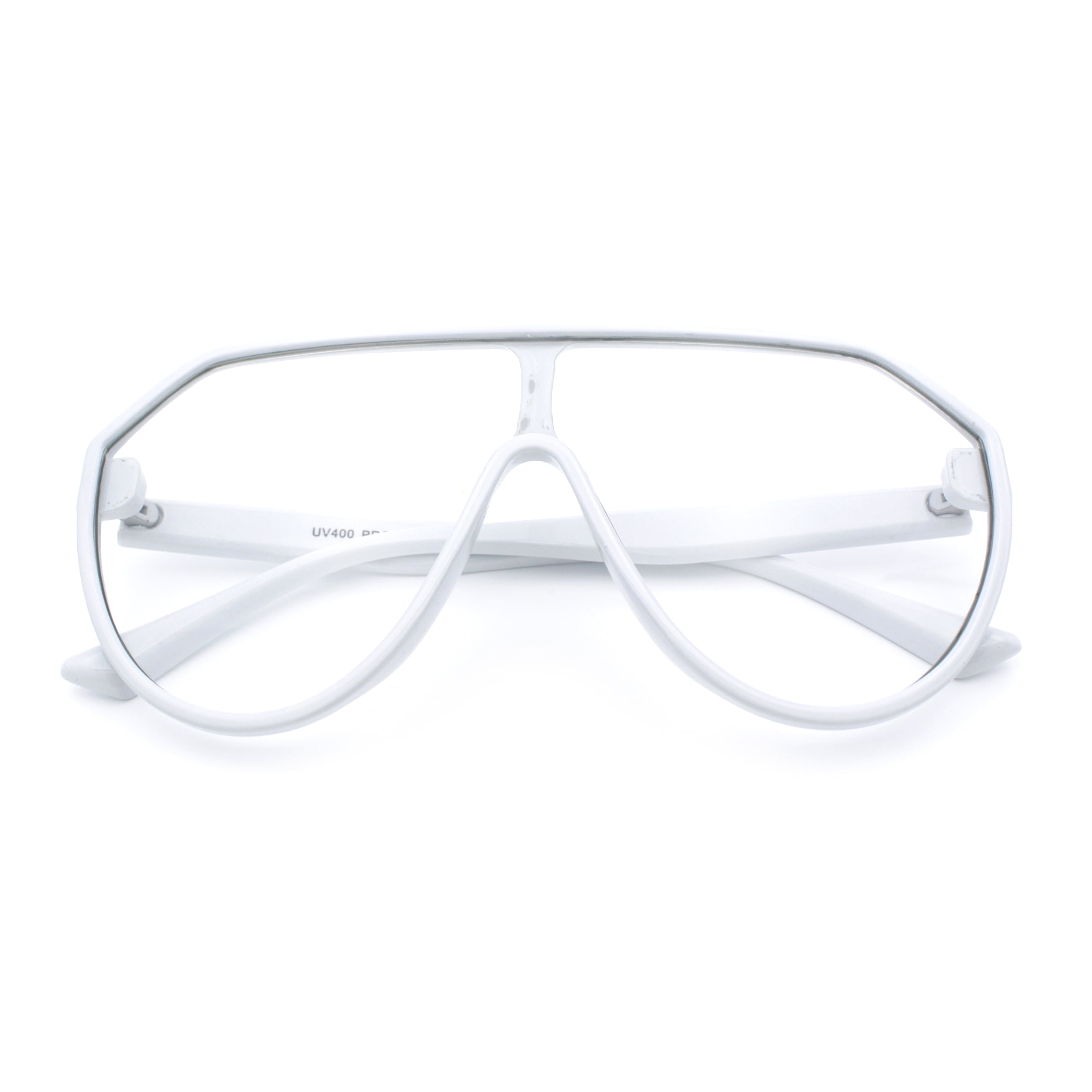 XXL Oversized Metal Rim Curved Monolens Shield Racer Sunglasses – Multicolor, UV400, Womens Wrap