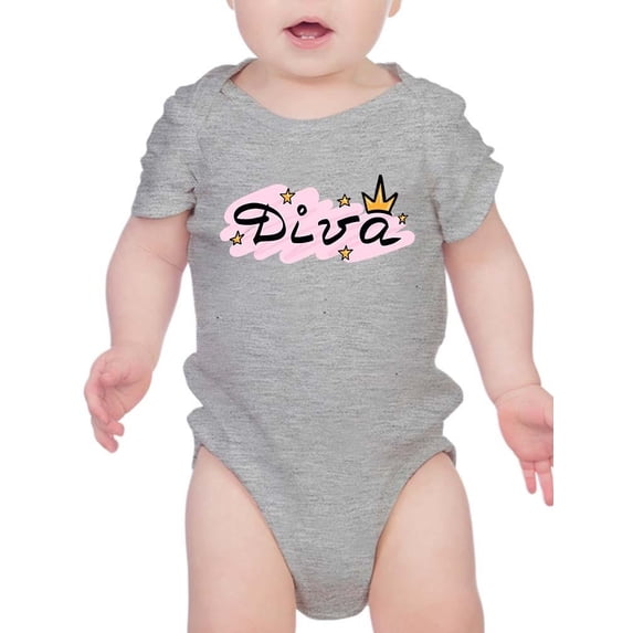 Diva Pink Stars Crown Bodysuit Infant -Smartprints Designs, 6 Months