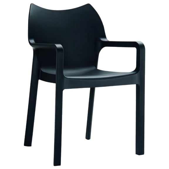 Diva Resin Outdoor Dining Arm Chair Black