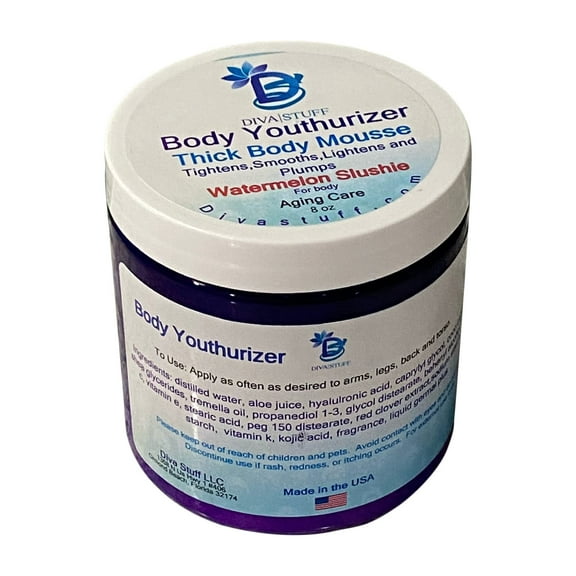 Diva Stuff Body Youthurizer, Thick Body Mousse For Crepey Skin With Anti Aging, Deep Hydration , Smoothing and Plumping Properties, 8oz Jar